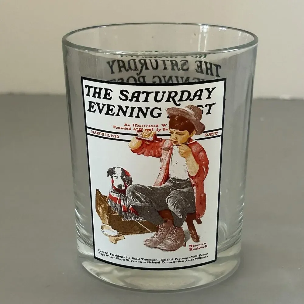 Tumblers Norman Rockwell The Saturday Evening Post Glassware Lot of 2 - #2